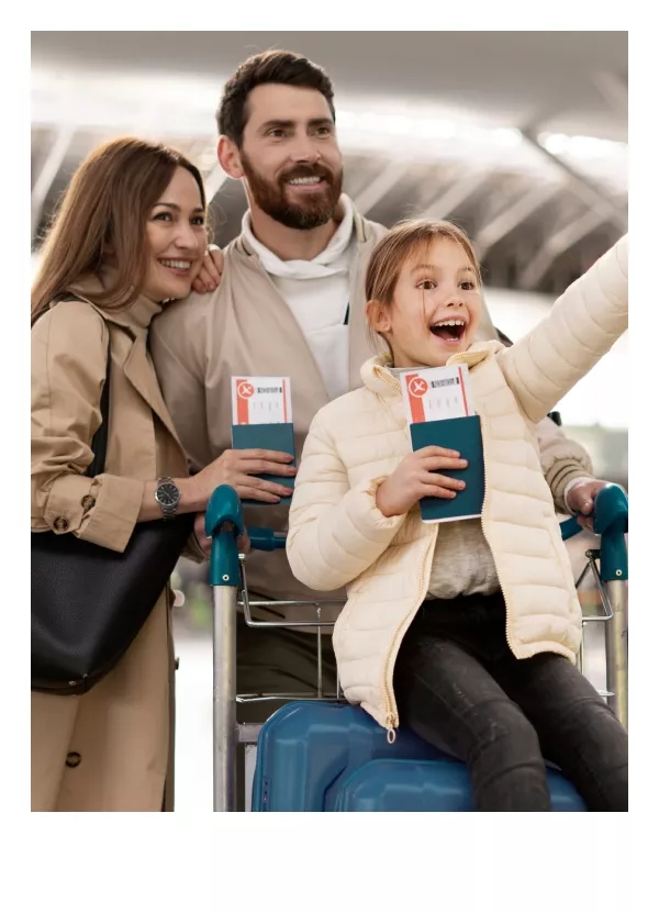 Happy famili at Ngurah Rai Airport after extend their visa with Bali Visa Center