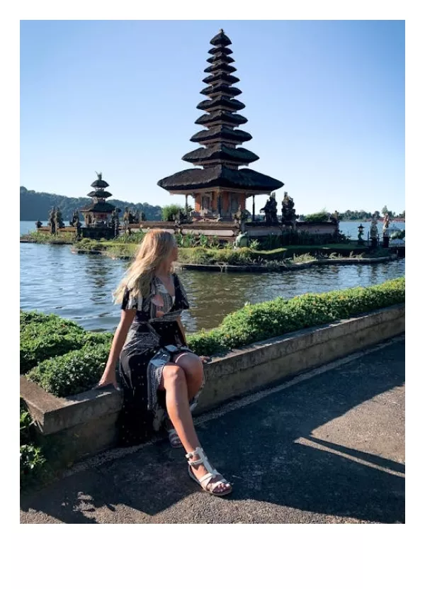 Young woman enjoying holiday at Lake Beratan Bali using Bali Visa Center